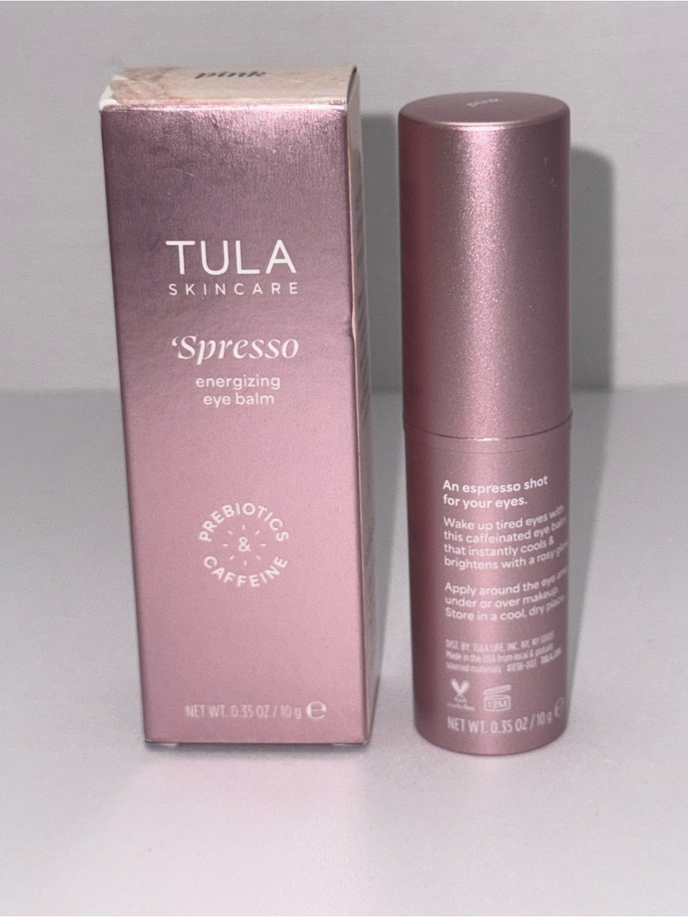TULA Skin Care ‘Spresso Energizing Eye Balm, Pink Energizing & Hydrating 0.35oz - Picture 2 of 9
